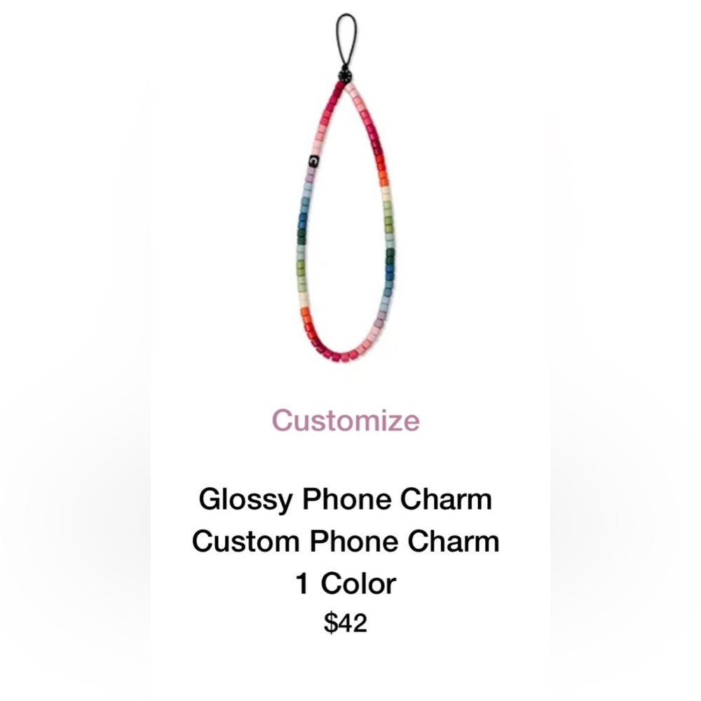 Casetify phone charm beaded